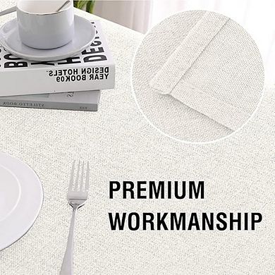 Linen-Textured Tablecloth, Waterproof, Spill-Proof, Wrinkle-Free, Decorative