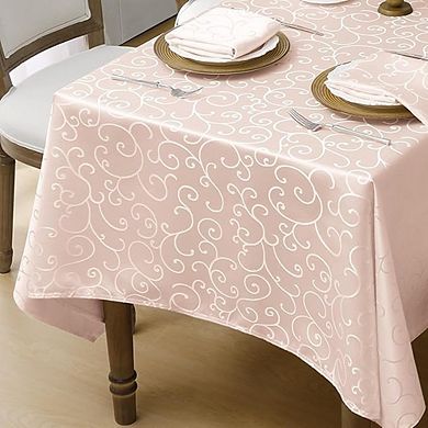 Jacquard Damask Tablecloth, Waterproof, Washable Polyester
