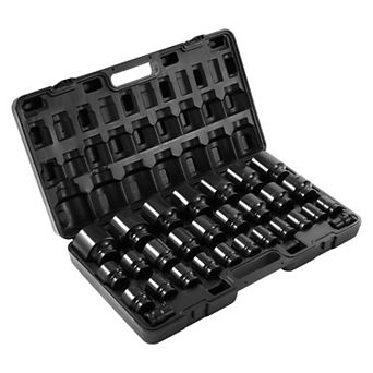 6-Point Impact Socket Set 29 pc for Heavy-Duty Vehicle Maintenance - Black