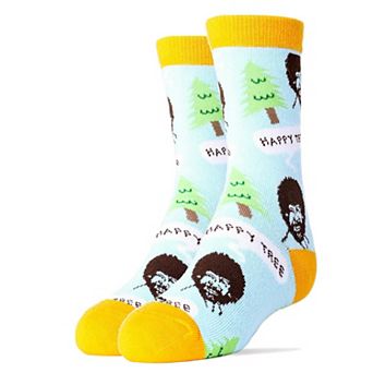 Kid's Crew Socks -Bob Ross Happy Tree Blue