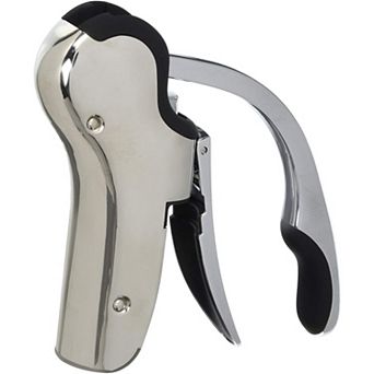 Stainless Steel Vertical Wine Opener, Compact Corkscrew with Foil Cutter
