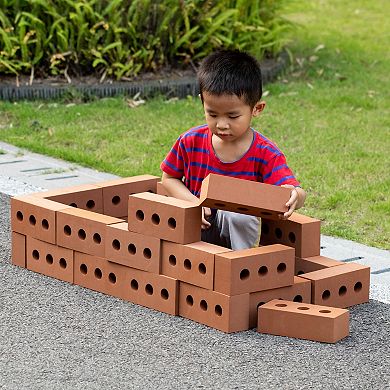 Construction Stacking Building Brick Block, Rectangle Foam Kids Pretend Play Creativity Toy, 50 Pack