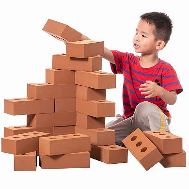 Construction Stacking Building Brick Block, Rectangle Foam Kids Pretend Play Creativity Toy, 50 Pack