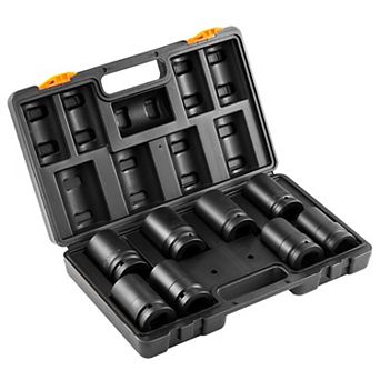 8 pc Impact Socket Set Metric 27mm41mm with Plastic Toolbox for Garage