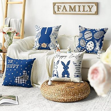 Blue Eggs Throw Pillow Covers Set Soft Fabric, Sofa Decor