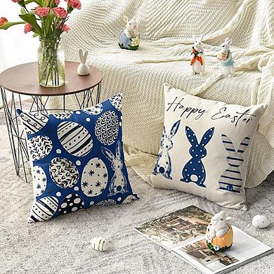 Blue Eggs Throw Pillow Covers Set Soft Fabric, Sofa Decor