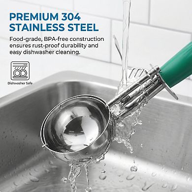 Ice Cream Scoop, 1 Pcs Stainless Steel Ice Cream Scooper, Ergonomic Handle 8.7x2.5Inch