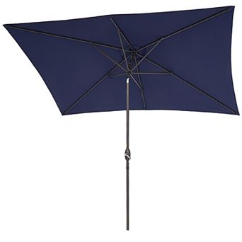 Sonkuki 10×6.5ft Rectangular Outdoor Patio Market Umbrella for Deck, Garden and Poolside