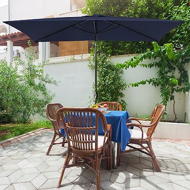 Sonkuki 10×6.5ft Rectangular Outdoor Patio Market Umbrella for Deck, Garden and Poolside