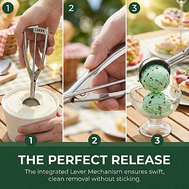 Ice Cream Scoop, 1 Pcs Stainless Steel Ice Cream Scooper, Easy Release, Easy Clean 8.1x1.6Inch