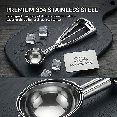 Ice Cream Scoop, 1 Pcs Stainless Steel Ice Cream Scooper, Easy Release, Easy Clean 8.1x1.6Inch