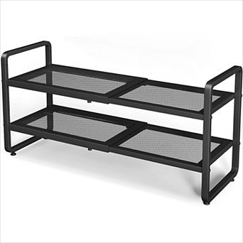 Expandable Shoe Rack 2 tier Adjustable Metal for Closet