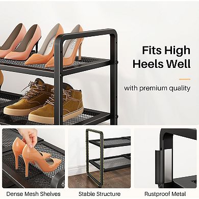 Expandable Shoe Rack 2 Tier Adjustable Metal for Closet