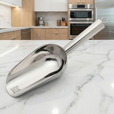 Easy Clean Stainless Steel Ice Scoop for Candy Buffet Kitchen Ice Bucket