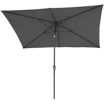Sonkuki 10×6.5ft Rectangular Outdoor Patio Market Umbrella for Deck, Garden and Poolside