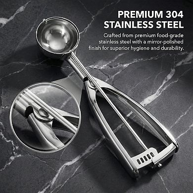 Ice Cream Scoop, 1 Pcs Stainless Steel Ice Cream Scooper, Easy Release, Easy Clean 8.3x1.8Inch