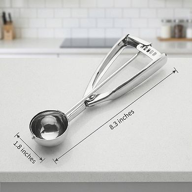 Ice Cream Scoop, 1 Pcs Stainless Steel Ice Cream Scooper, Easy Release, Easy Clean 8.3x1.8Inch
