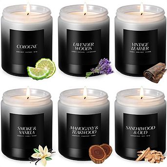 Scented Candles Set - 6 Pack Candles Scented, 42 oz Soy Wax, 300 Hour Long Lasting Candle