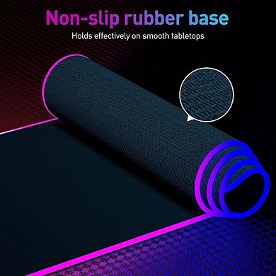 RGB LED Gaming Mouse Pad Large Extended Mouse Mat for Keyboard and Mouse