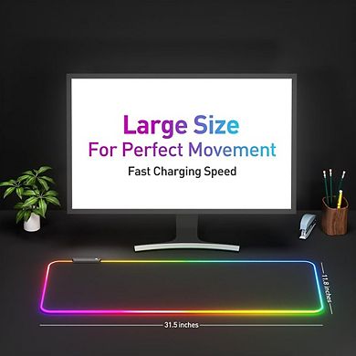 RGB LED Gaming Mouse Pad Large Extended Mouse Mat for Keyboard and Mouse