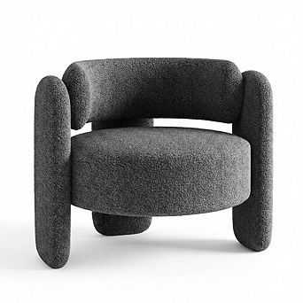 Extra Large Modern Round Boucle Chair