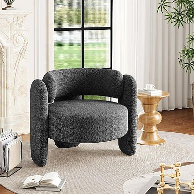 Extra Large Modern Round Boucle Chair
