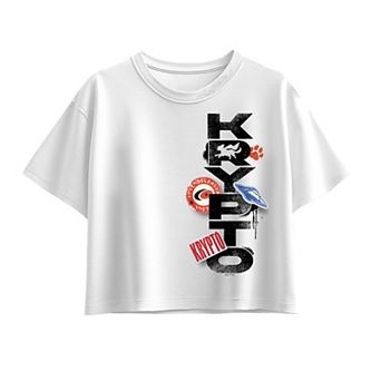 Girls 7-16 DC Comics Supergirl Krypto Grunge Logo Boxy Tee