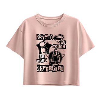 Girls 7-16 DC Comics Supergirl & Krypto Be Tough Be Good Boxy Tee