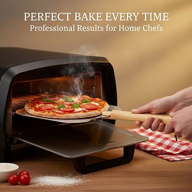 Aluminum Pizza Spatula 12 Inch, Foldable Wood Handle Paddle for Easy Storage Baking