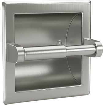 Wall Mount Recessed Toilet Tissue Dispenser, Brushed Nickel Stainless Steel with Rear Bracket