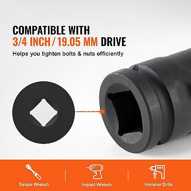 Drive Axle Nut Socket Set 8-Piece Metric 2438mm with Case