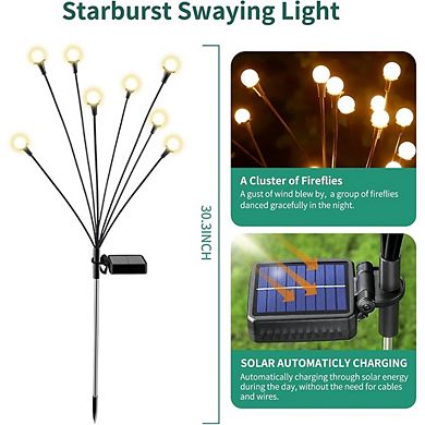 Solar Firefly Garden Lights Outdoor Waterproof LED Patio Decoration Set