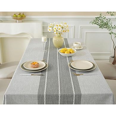 Waterproof Cotton Linen Tablecloth, Wrinkle-Free, Durable, Rustic Design
