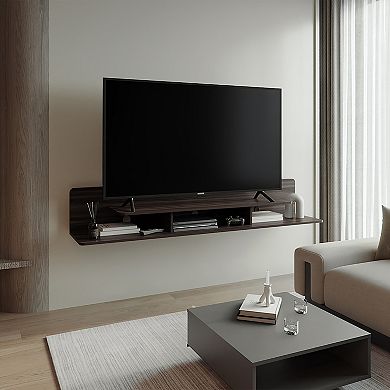 Marquis Floating TV Stand with Open Shelves, Modern Media Console for Living Room.