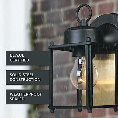 Preston Outdoor Wall Lantern Sconce Black Exterior Light for Porch Patio Front Door