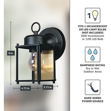 Preston Outdoor Wall Lantern Sconce Black Exterior Light for Porch Patio Front Door