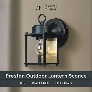 Preston Outdoor Wall Lantern Sconce Black Exterior Light for Porch Patio Front Door