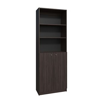 Home Two Door Bookcase, 2 Open Shelves And Concealed Storage