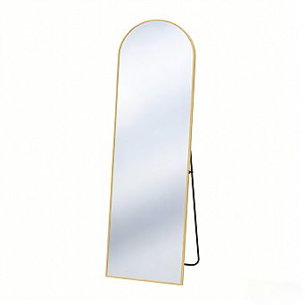 Floor Standing Full Length Mirror 59"x16" Wall Mirror with Stand, Aluminum Alloy Frame