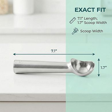 Stainless Steel Ice Cream Scoop with Ergonomic Handle and Easy Release