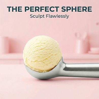 Stainless Steel Ice Cream Scoop with Ergonomic Handle and Easy Release