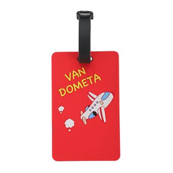 1 pc Cartoon Letter Airplane Luggage Tag for Travel Red