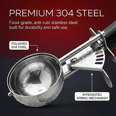 Ice Cream Scoop, 1 Pcs Stainless Steel Ice Cream Scooper, Ergonomic Handle 8x1.9Inch