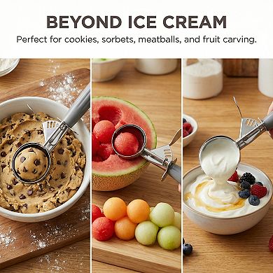 Ice Cream Scoop, 1 Pcs Stainless Steel Ice Cream Scooper, Ergonomic Handle 9x2.8Inch
