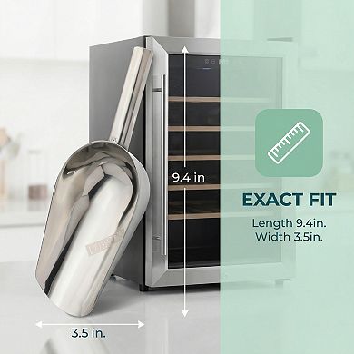 Easy Clean Stainless Steel Ice Scoop for Candy Buffet Kitchen Ice Bucket 1Pcs 9.4x3.5Inch