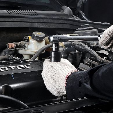 Drive SAE Impact Socket Set, 12-Piece Cr-Mo Alloy Steel with Metal Case