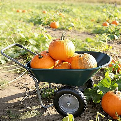 Two-Wheeled Garden Wheelbarrow 15" Pneumatic Tires