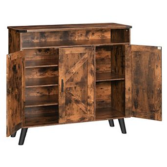 Entryway Shoe Organizer Cabinet with Adjustable Interior Shelf and Top Display Surface