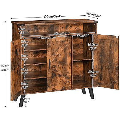Entryway Shoe Organizer Cabinet with Adjustable Interior Shelf and Top Display Surface