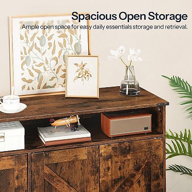 Entryway Shoe Organizer Cabinet with Adjustable Interior Shelf and Top Display Surface